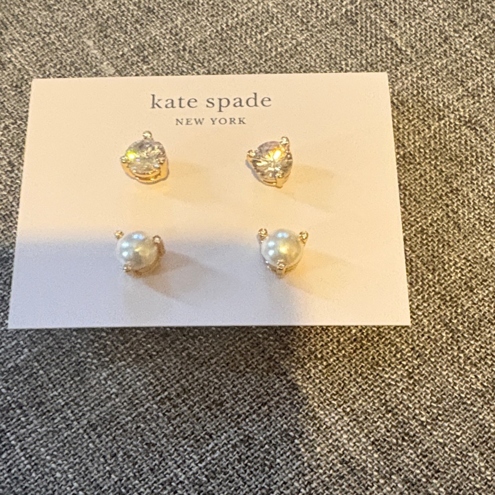 Kate Spade Gold and Pearl Stud Earrings. Not real gold or pearl